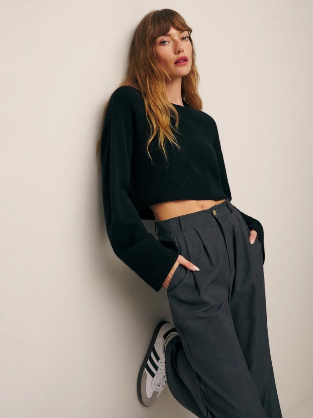 Reformation Paloma Cropped Cashmere Crew